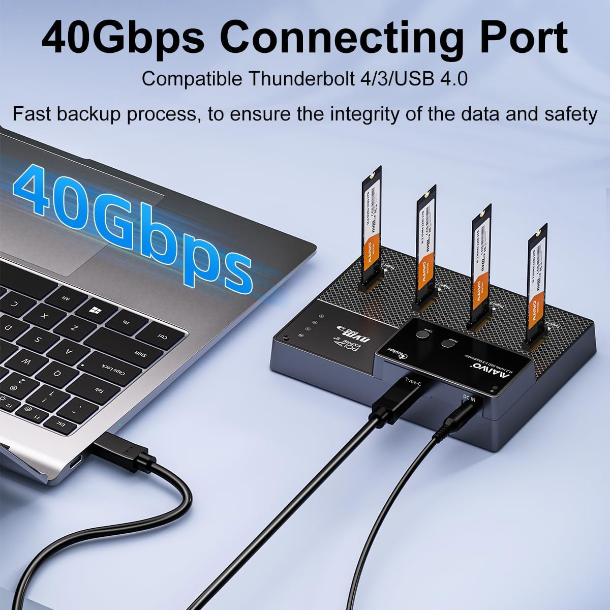 Док-станция для подключения и клонирования M.2 MAIWO K3015P4 NVMe PCIe M.2 to USB4