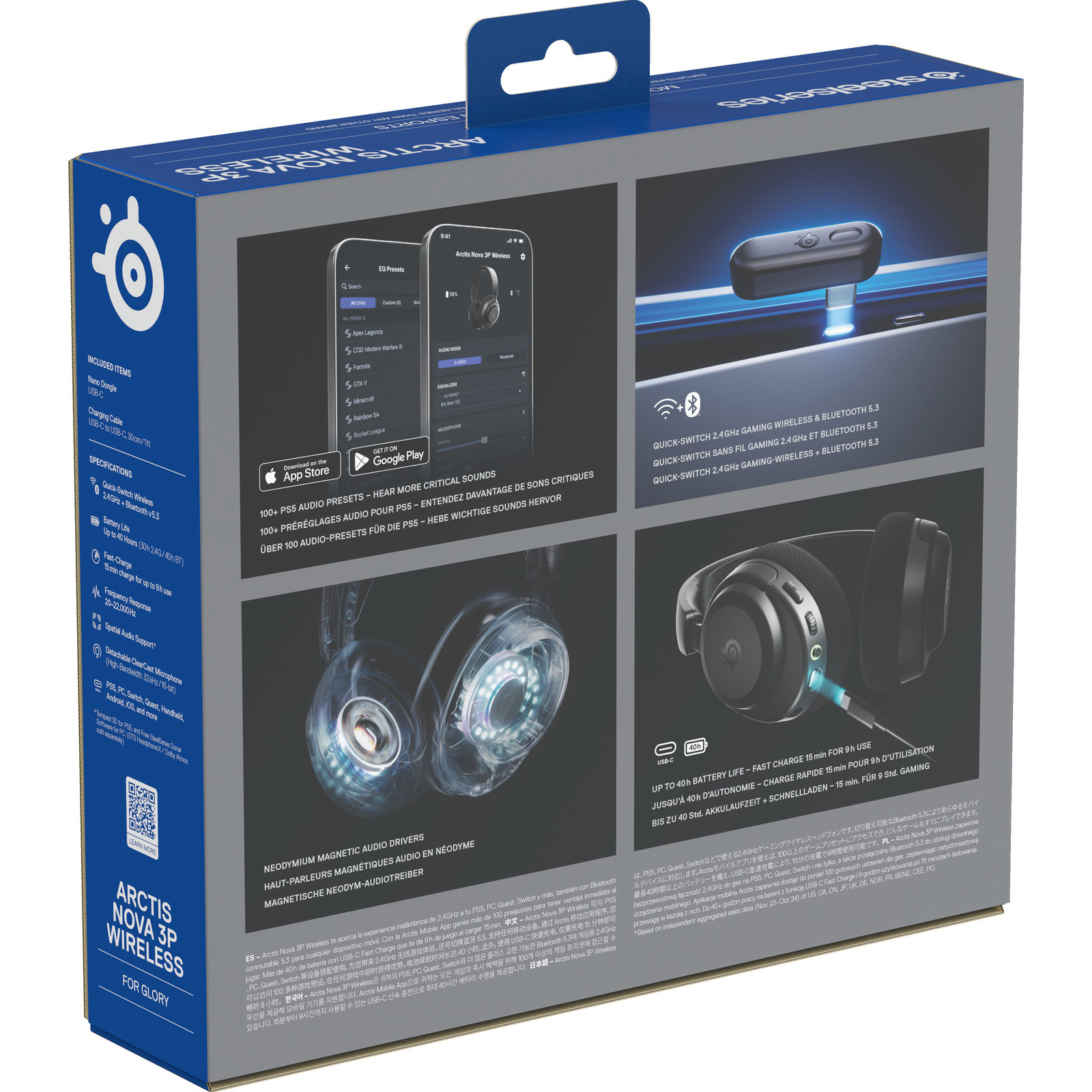 Наушники геймерские STEELSERIES Arctis Nova 3P Wireless Black (61686)