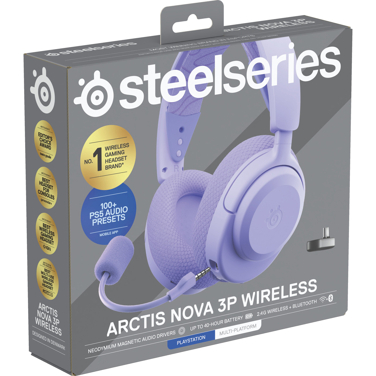 Наушники геймерские STEELSERIES Arctis Nova 3P Wireless Lavender (61692)