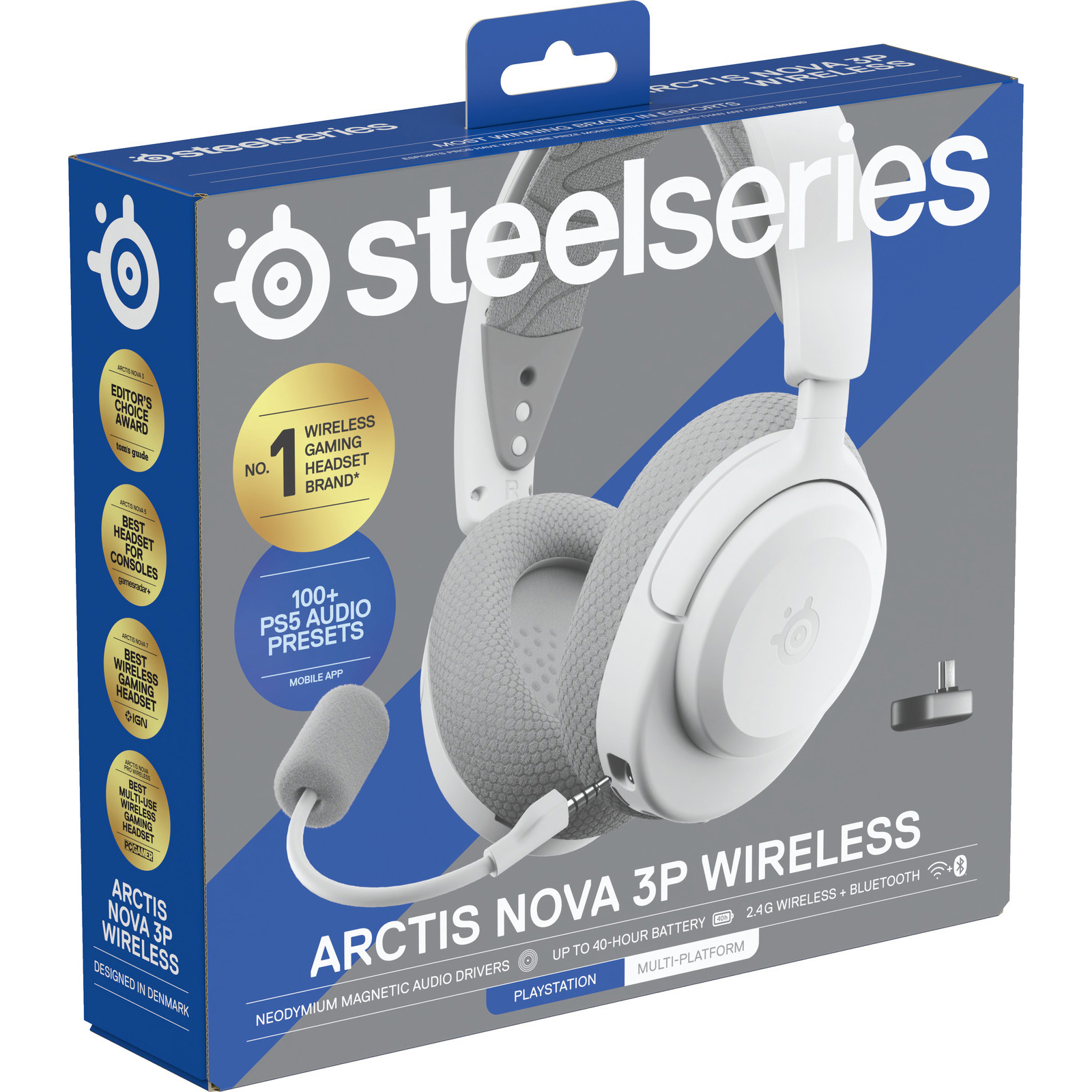 Наушники геймерские STEELSERIES Arctis Nova 3P Wireless White (61687)