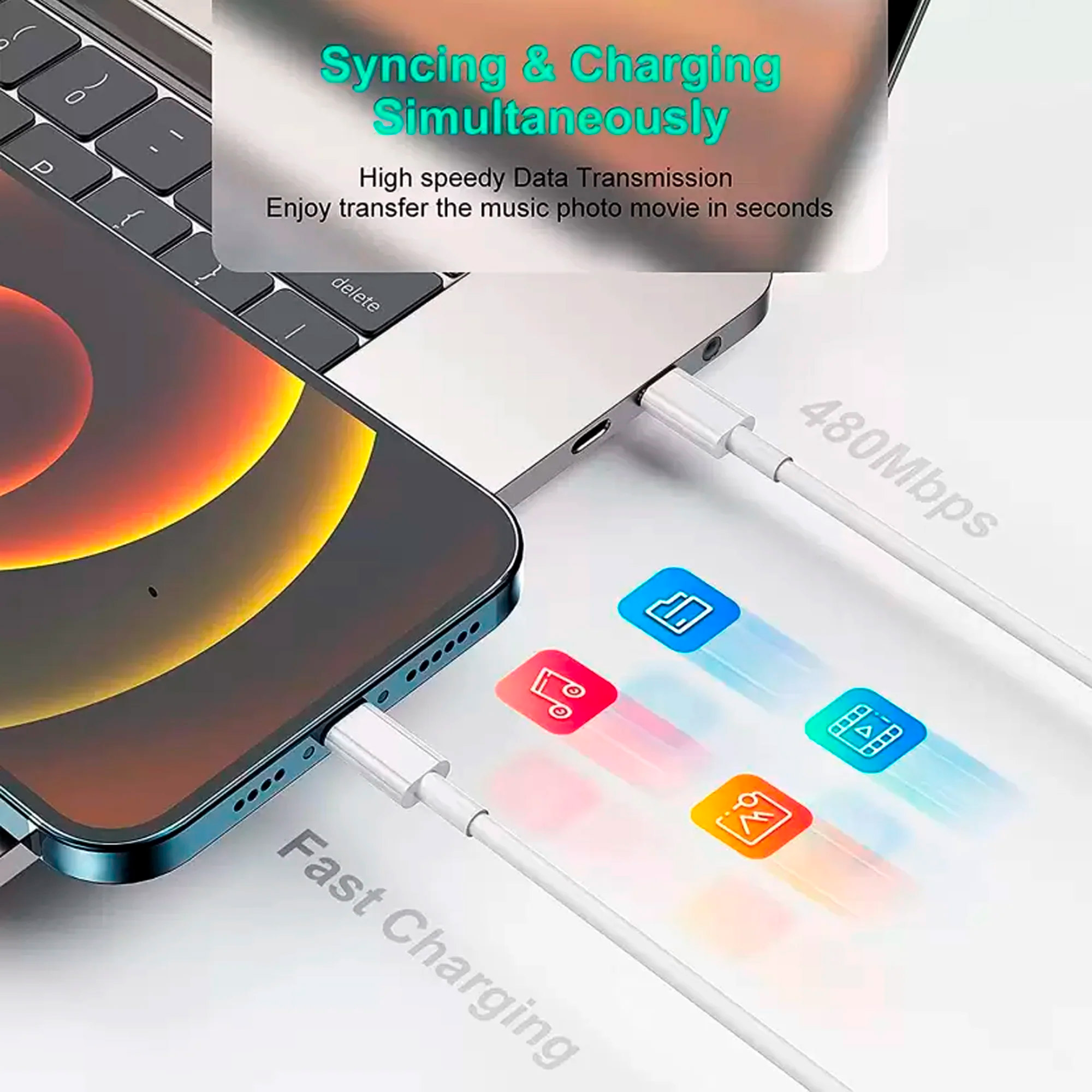 Кабель WUW X188 Type-C to Lightning PD 27W 2м White