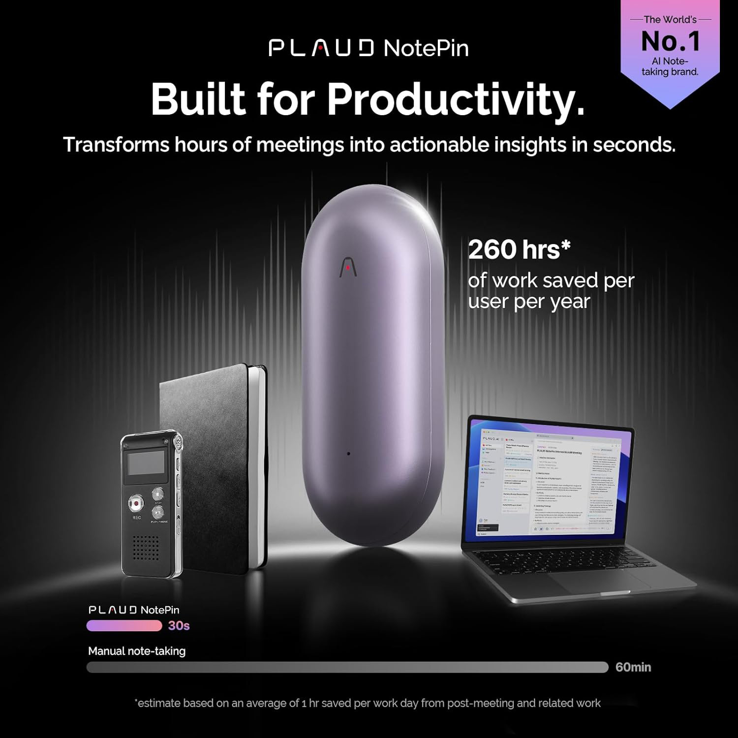 AI диктофон PLAUD.AI NotePin Sunset Purple