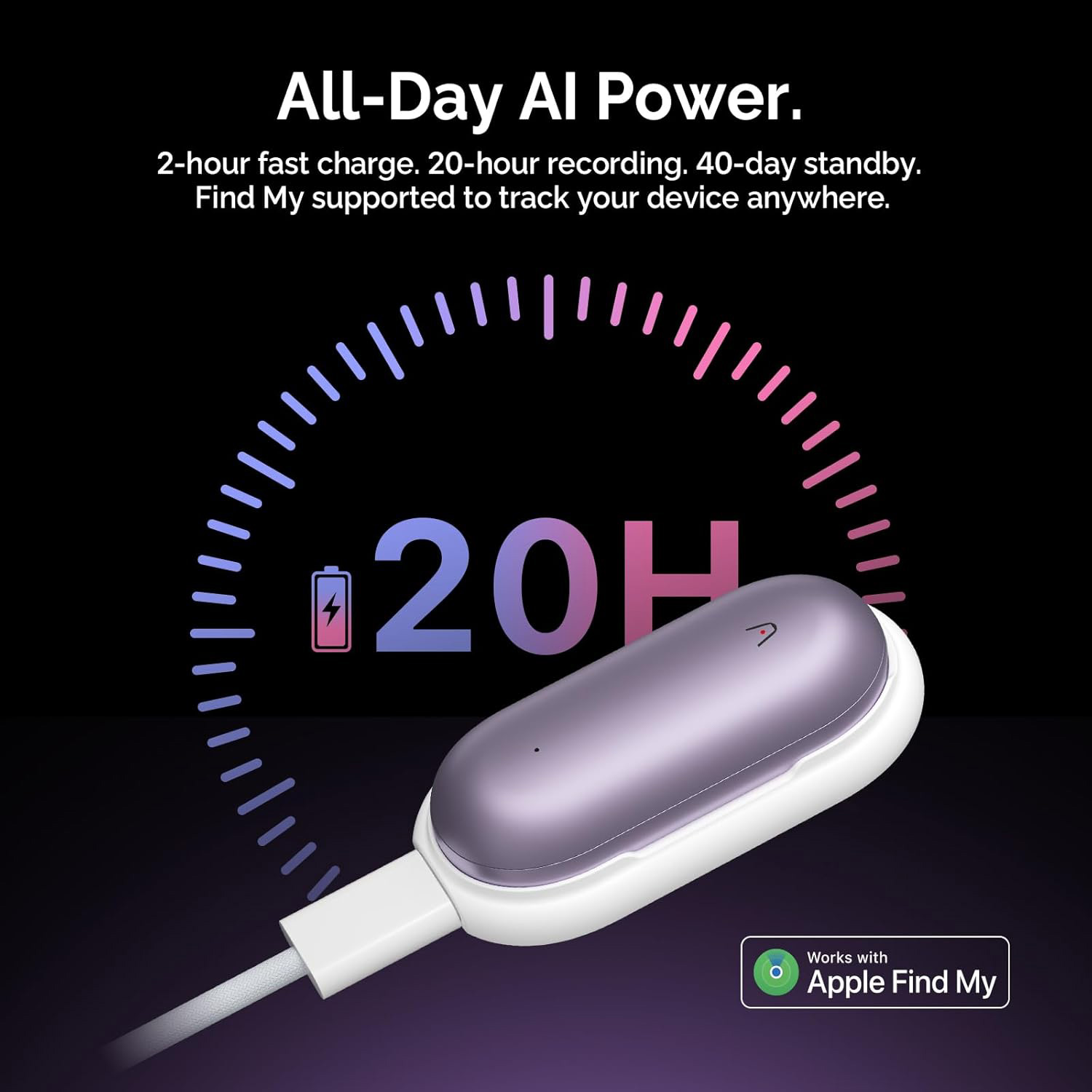 AI диктофон PLAUD.AI NotePin Sunset Purple