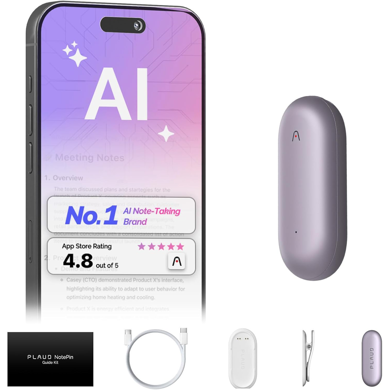 AI диктофон PLAUD.AI NotePin Sunset Purple