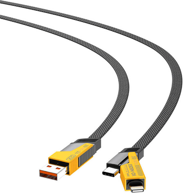 Кабель XO NB283 4-in-1 Type-C/USB-A to Type-C/Lightning 1м Ferrous