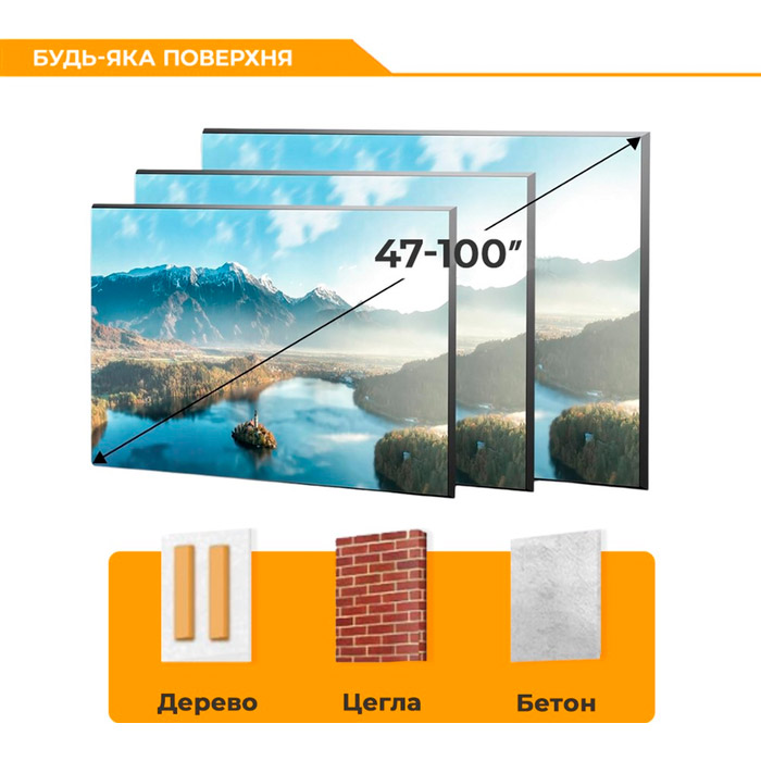 Кріплення настінне для ТВ BRATECK KL38-69T 47"-100" Black