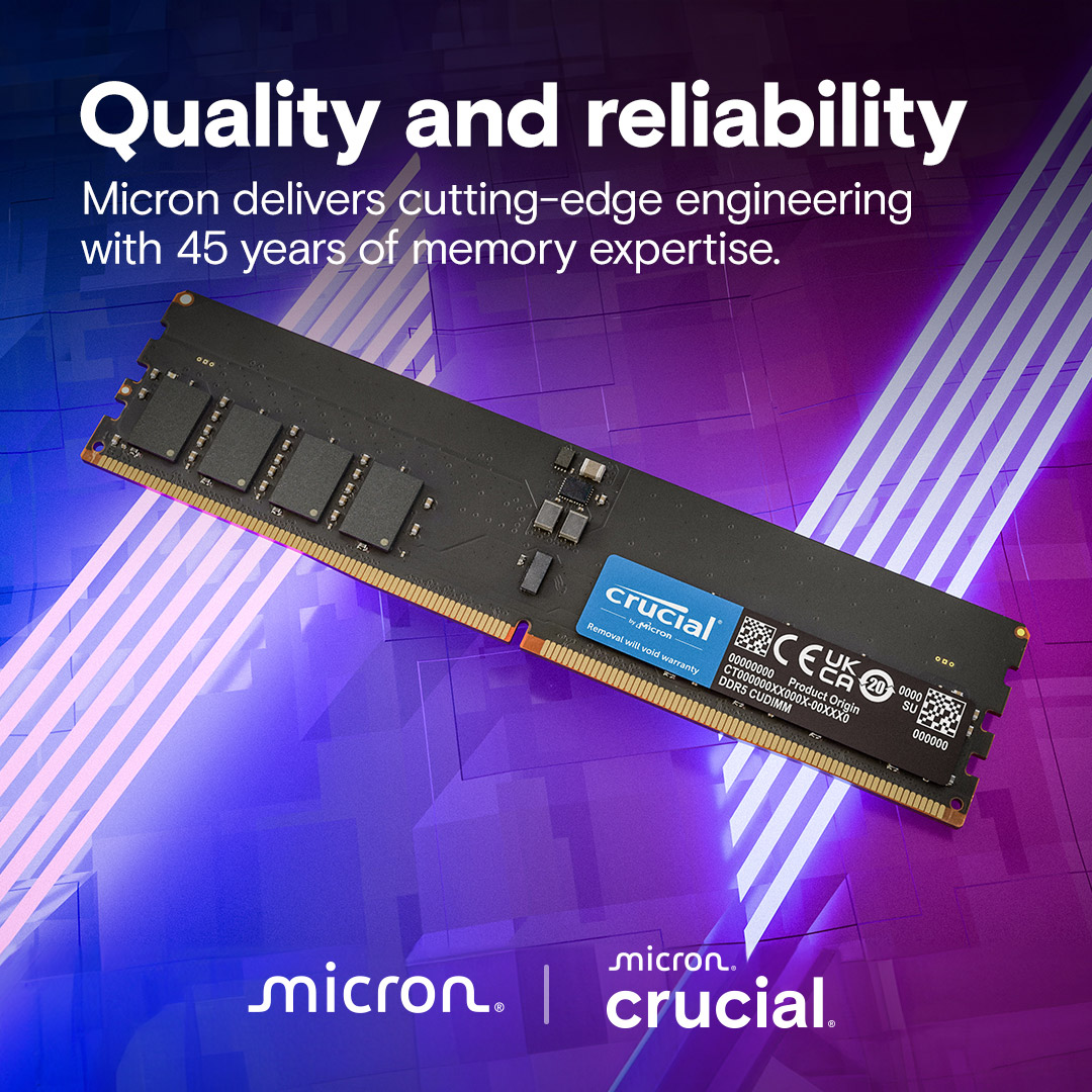 Модуль пам'яті CRUCIAL CUDIMM DDR5 6400MHz 16GB (CT16G64C52CU5)