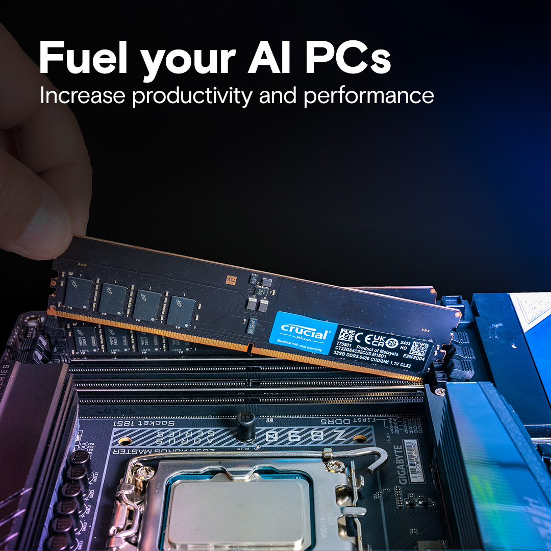 Модуль пам'яті CRUCIAL CUDIMM DDR5 6400MHz 64GB (CT64G64C52CU5)