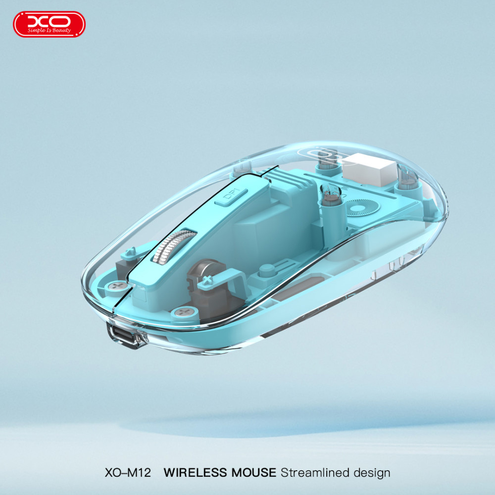 Мышь XO M12 Transparent Blue