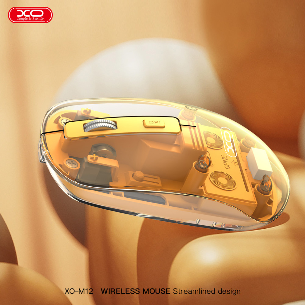 Миша XO M12 Transparent Yellow