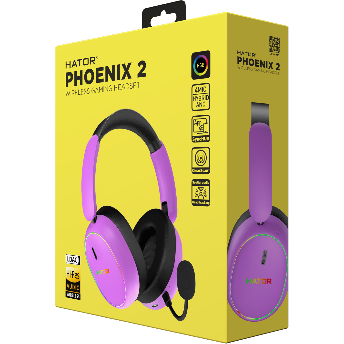 Наушники геймерские HATOR Phoenix 2 Wireless Cyber Violet (ESH42)