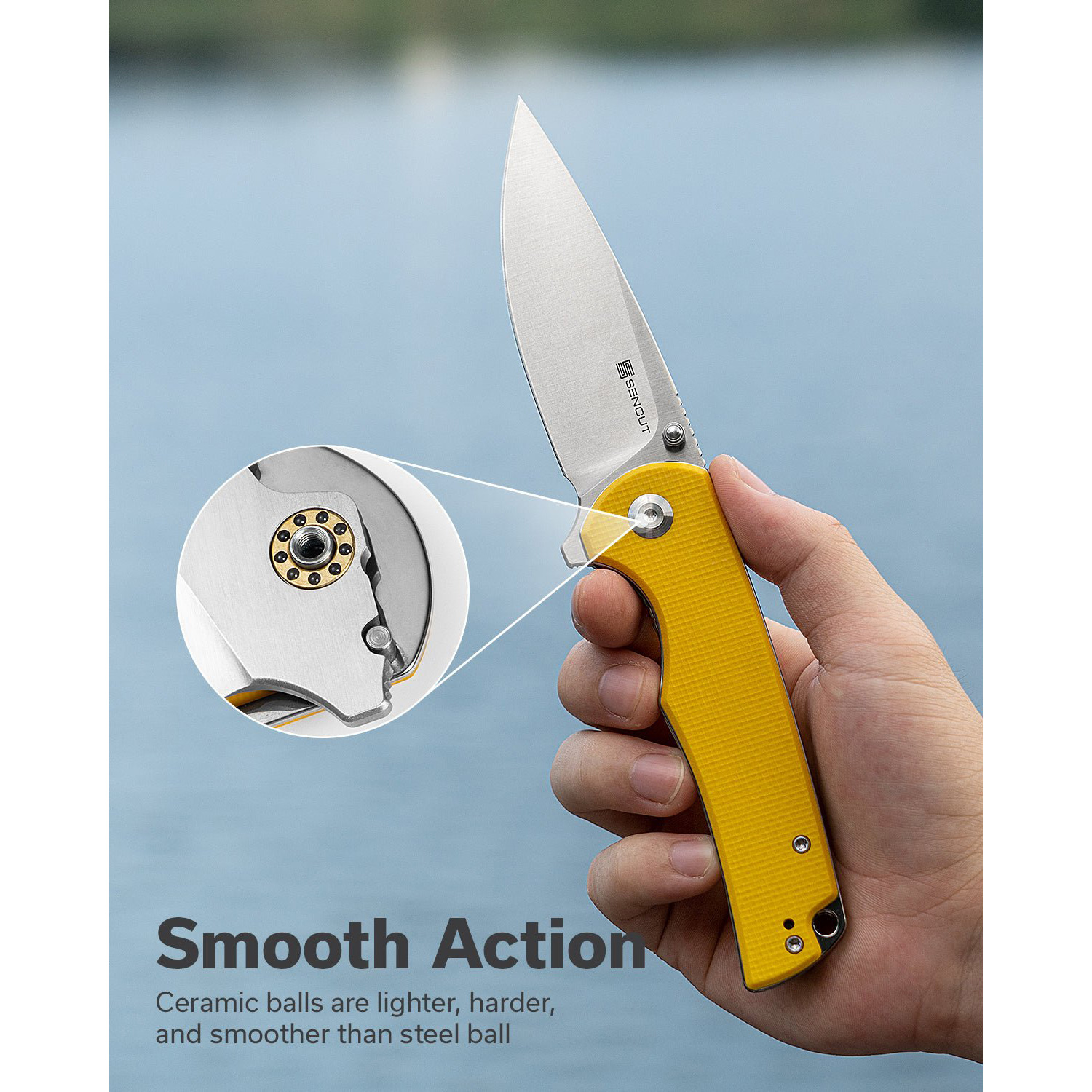 Складаний ніж SENCUT Praktisk Yellow Coarse G10 Handle (S24019-2)