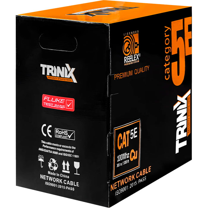 Кабель мережевий для зовнішньої прокладки TRINIX UTP Cat.5e LDPE 4x2x0.51 CU Black 305м