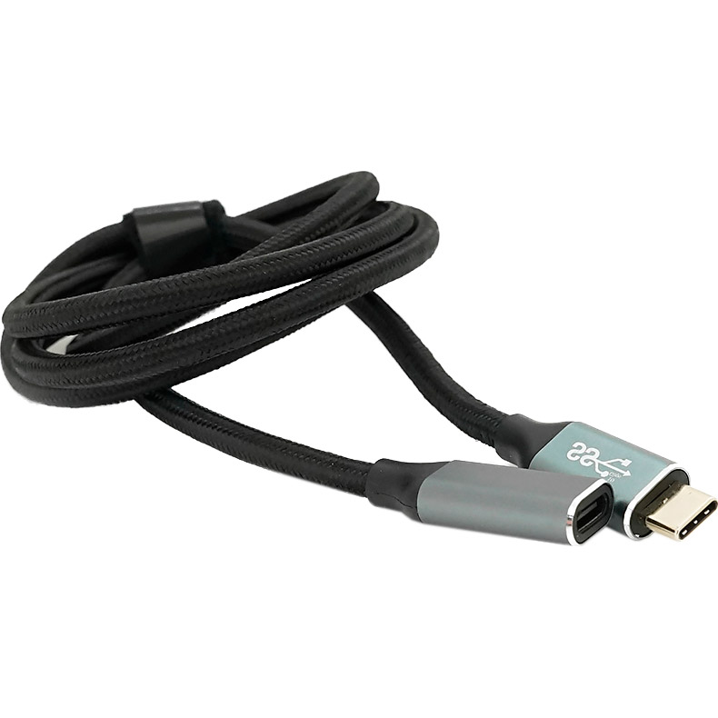 Кабель-удлинитель VOLTRONIC USB 3.2 Gen 2 Type-C Male to Type-C Female 1м Black (YT-TC-TC-EXB-1M)