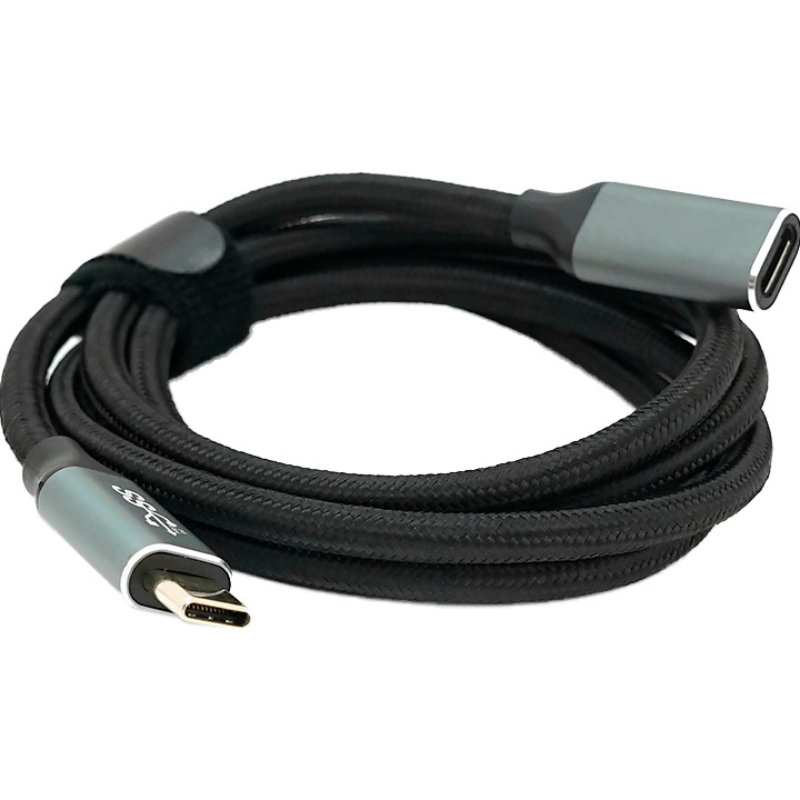 Кабель-удлинитель VOLTRONIC USB 3.2 Gen 2 Type-C Male to Type-C Female 1м Black (YT-TC-TC-EXB-1M)