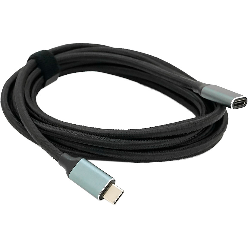 Кабель-подовжувач VOLTRONIC USB 3.2 Gen 2 Type-C Male to Type-C Female 3м Black (YT-TC-TC-EXB-3M)