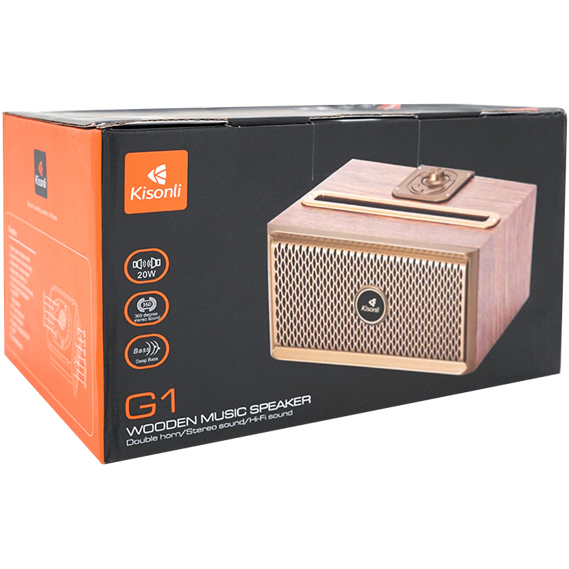 Портативная колонка KISONLI G1 Dark Wood