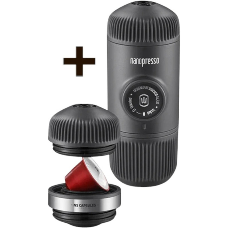 Портативна кавоварка WACACO Nanopresso w/capsule adapter Gray