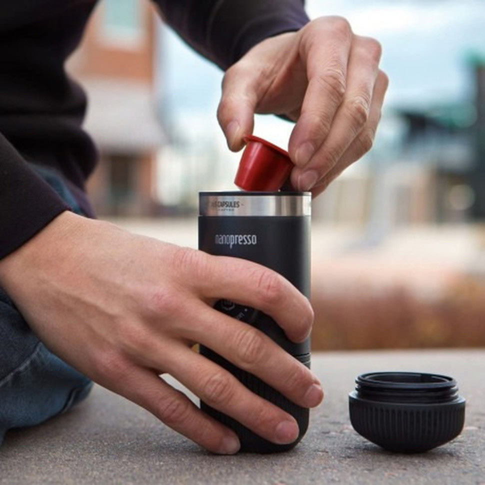 Портативна кавоварка WACACO Nanopresso w/capsule adapter Gray