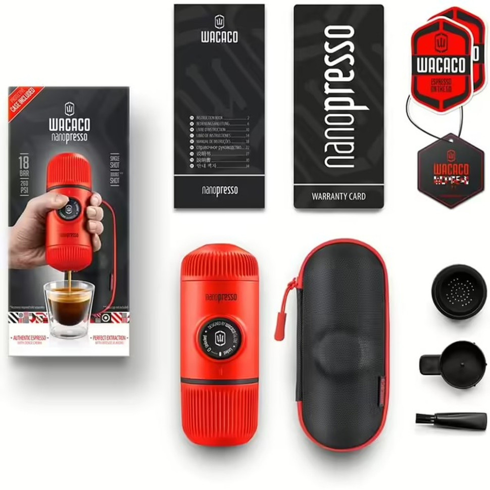 Портативна кавоварка WACACO Nanopresso w/case Red