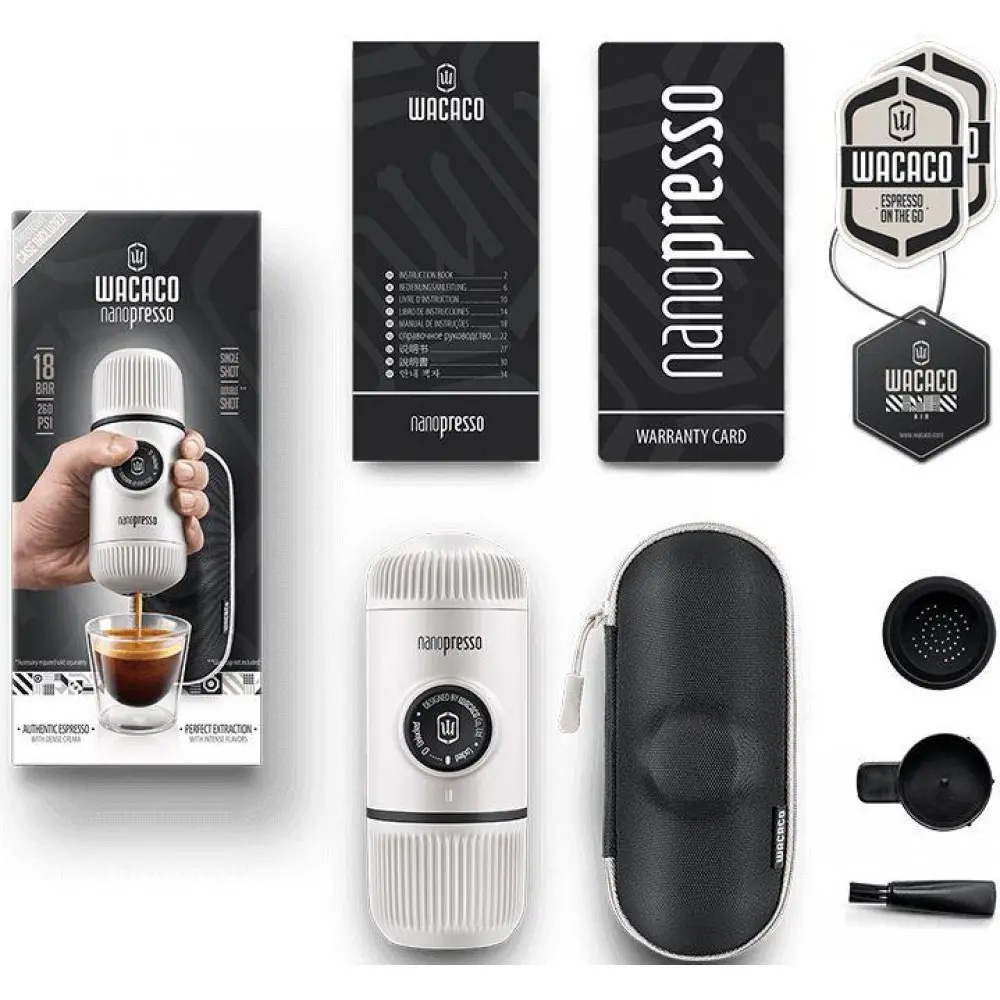 Портативна кавоварка WACACO Nanopresso w/case White