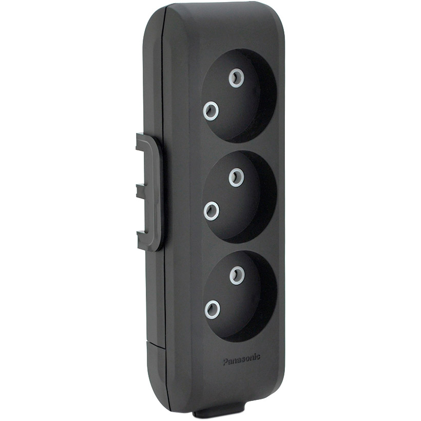 Розетковий блок PANASONIC X-Tendia Black, 3 розетки (WLTB02302BL-UA)