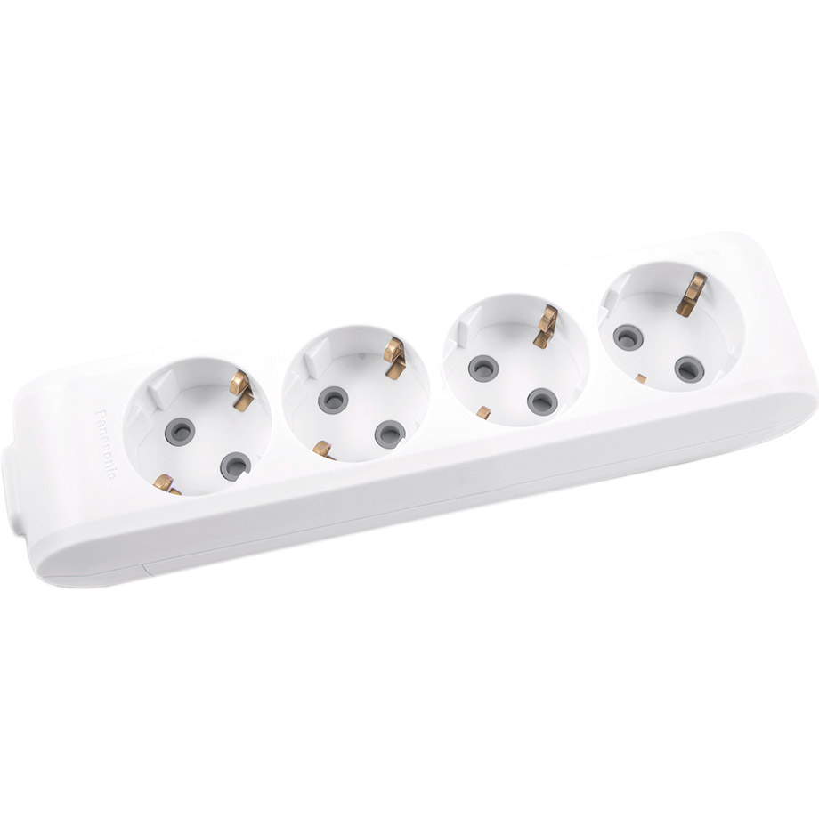 Розетковий блок із заземленням PANASONIC X-Tendia Gray, 4 розетки (WLTB04402GR-UA)