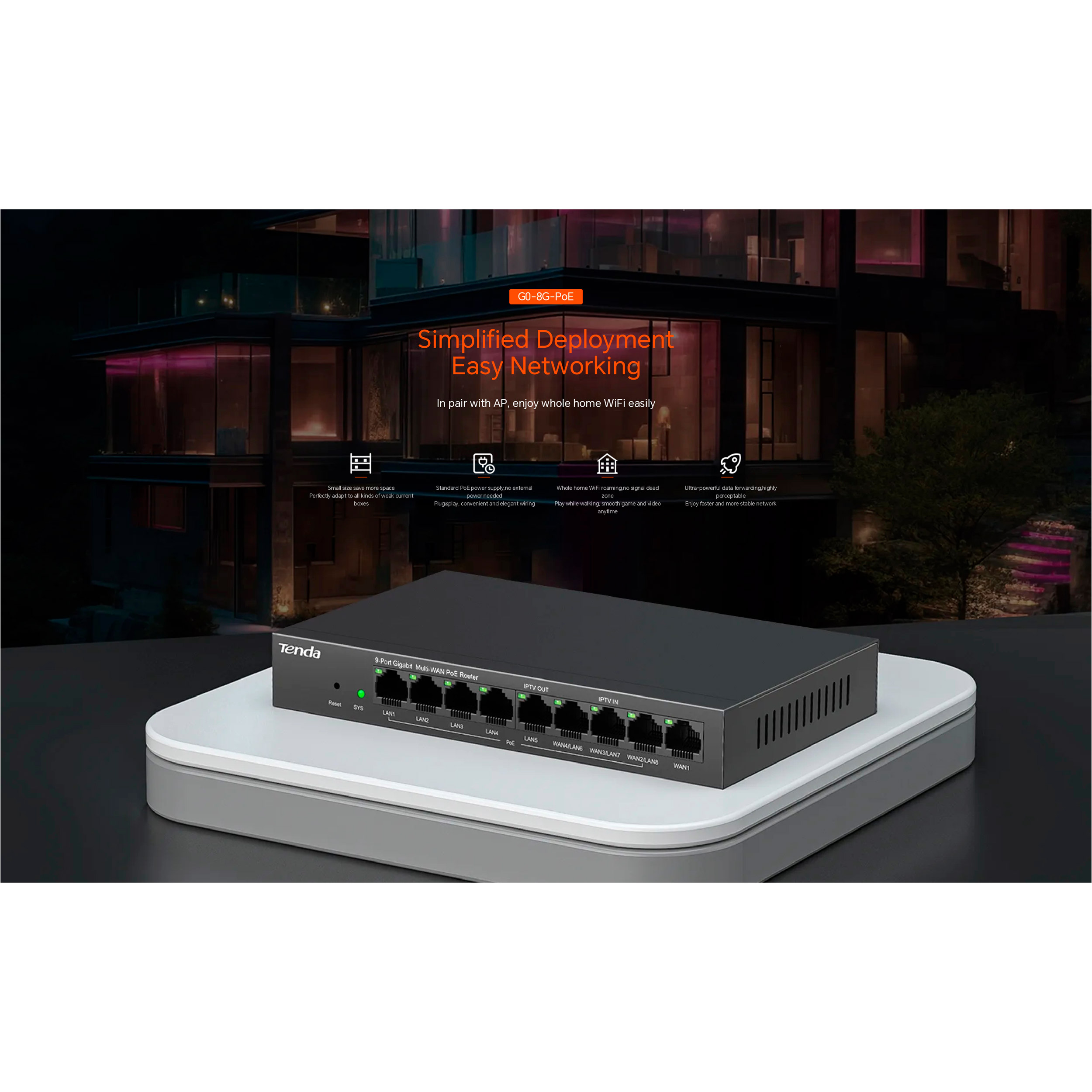 Роутер TENDA G0-8G-PoE