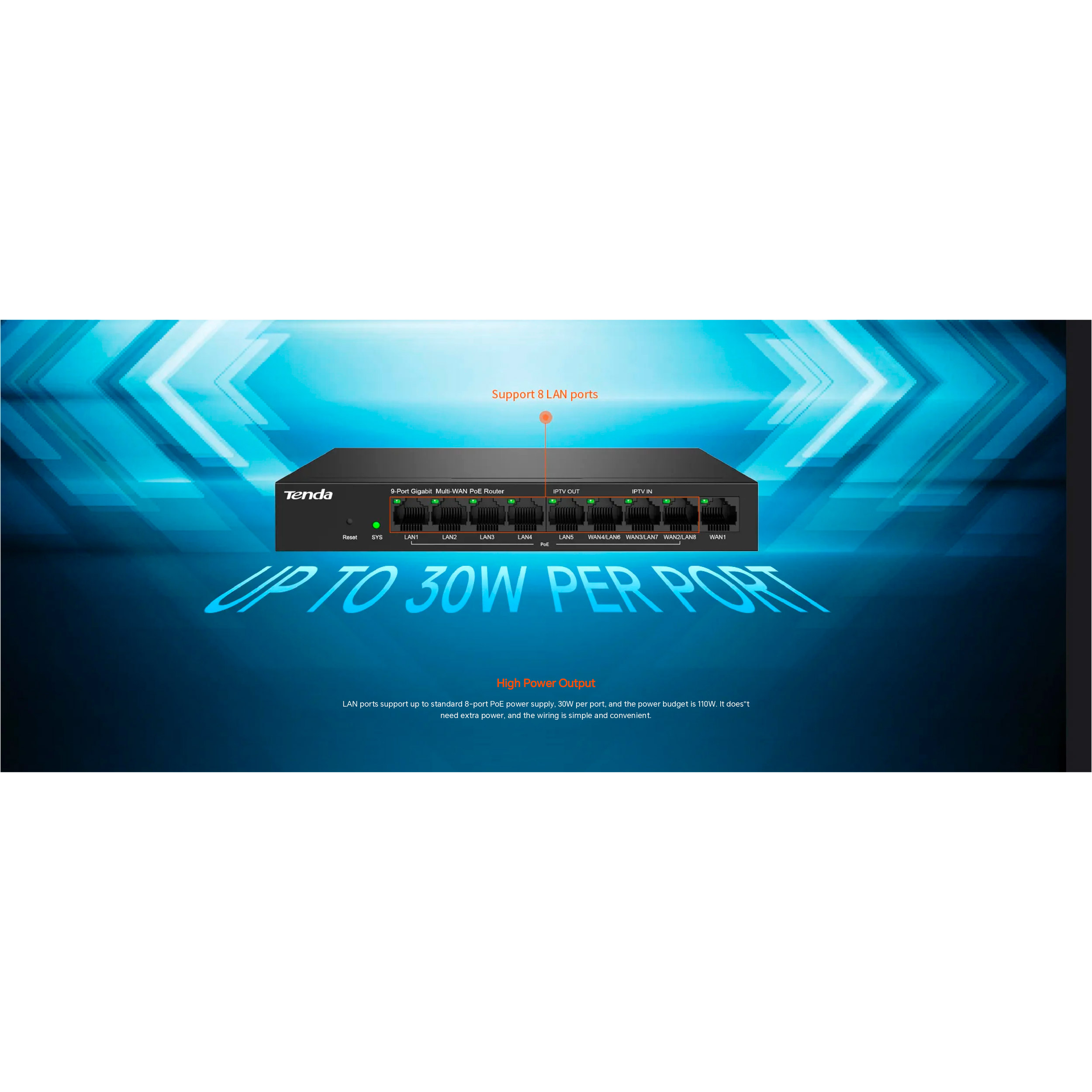 Роутер TENDA G0-8G-PoE