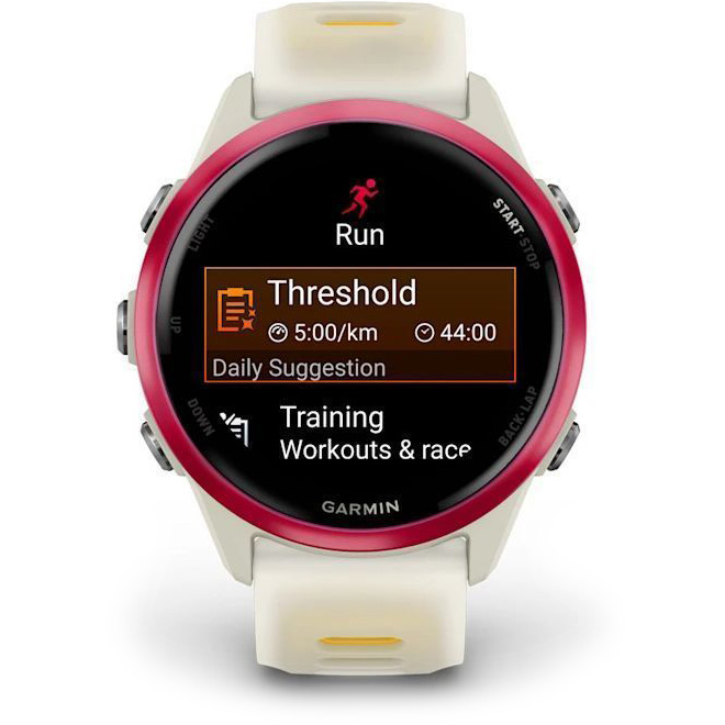 Смарт-годинник GARMIN Forerunner 570 42mm Raspberry Aluminium with Translucent Bone/Mango Band (010-02970-02)