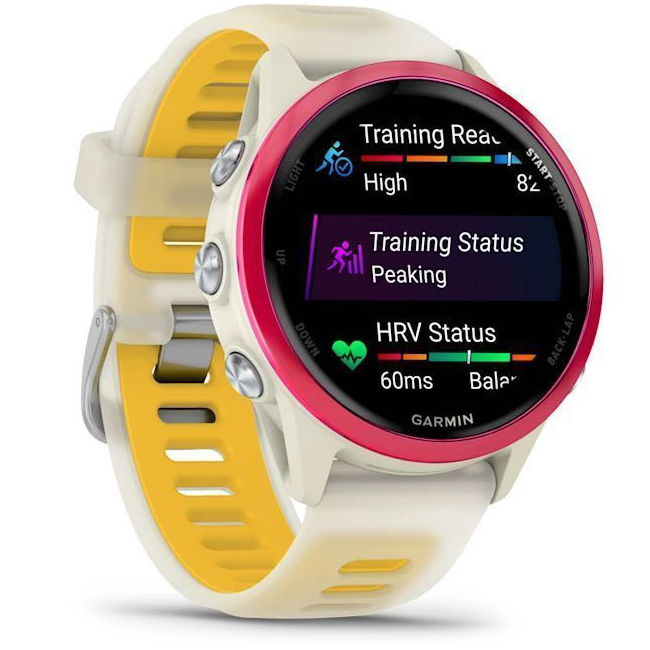 Смарт-годинник GARMIN Forerunner 570 42mm Raspberry Aluminium with Translucent Bone/Mango Band (010-02970-02)