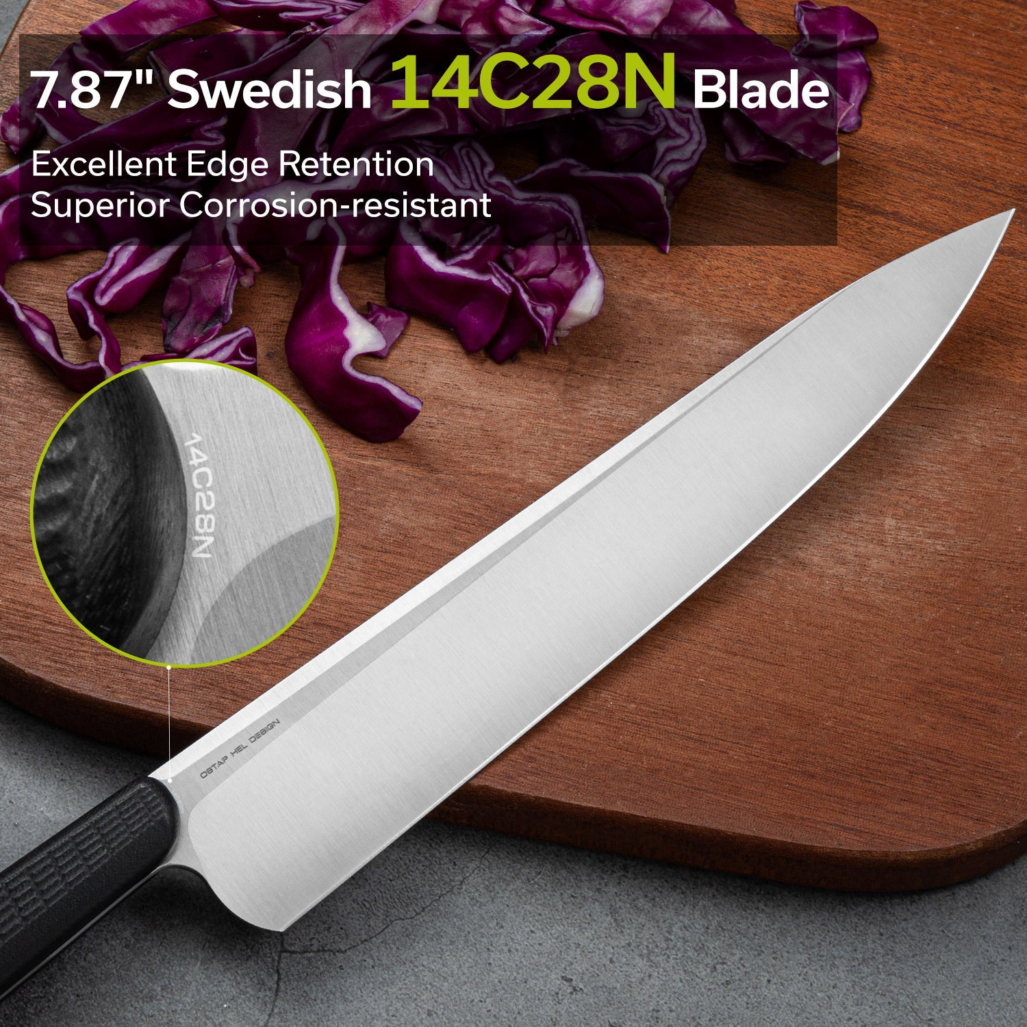 Шеф-ніж CIVIVI Cibus Black 200мм (C23048-1)