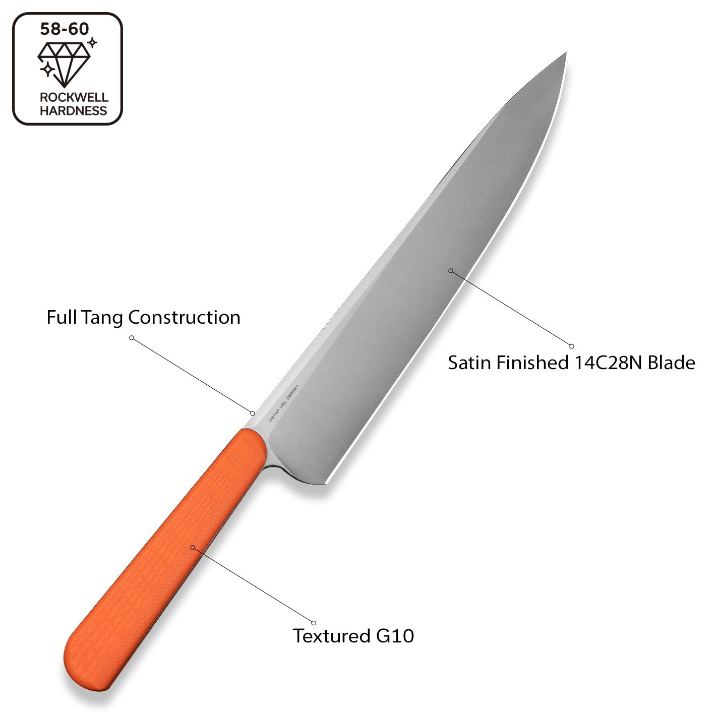 Шеф-ніж CIVIVI Cibus Orange 200мм (C23048-3)