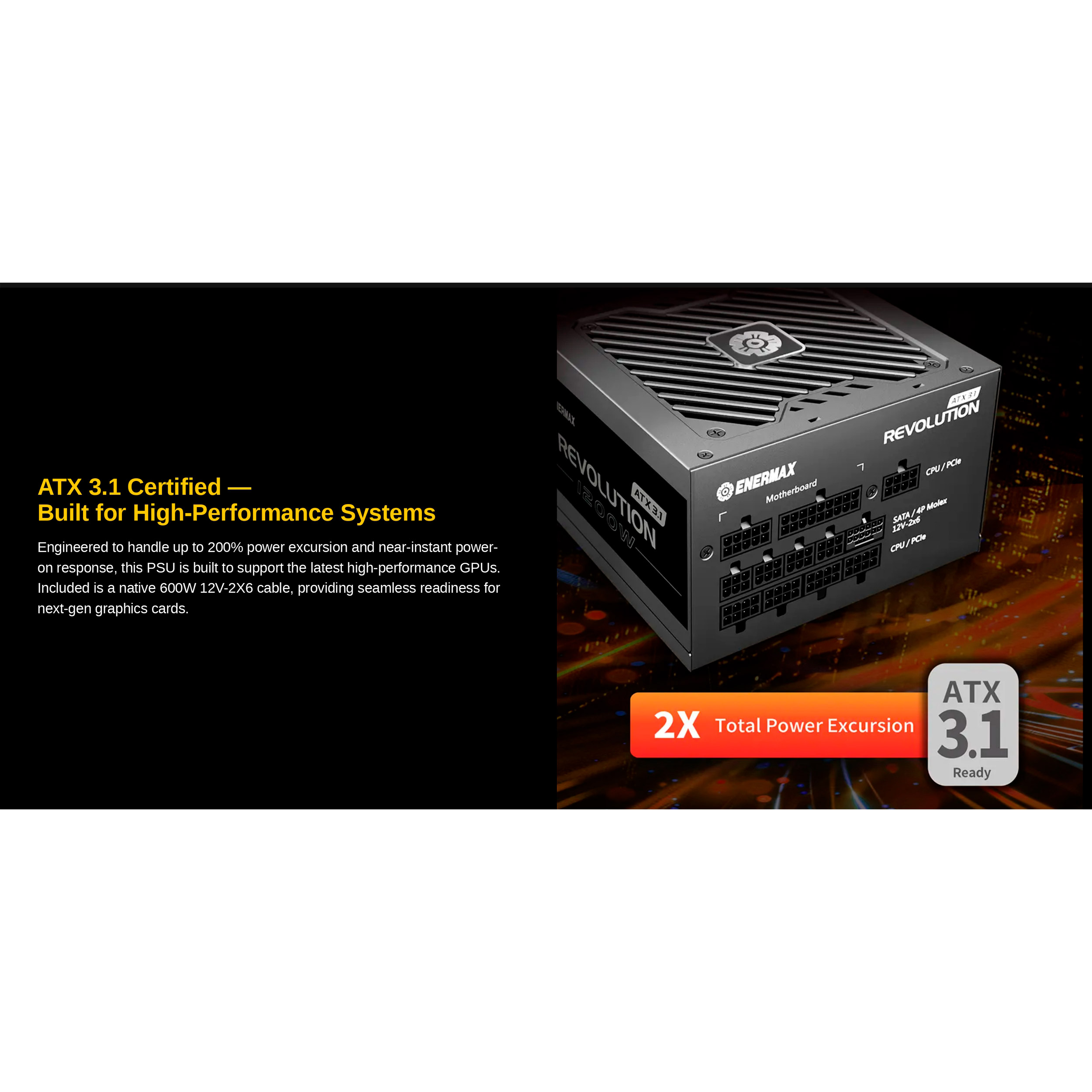 Блок живлення 1200W ENERMAX Revolution ATX 3.1 (ERS1200EWT-V2)