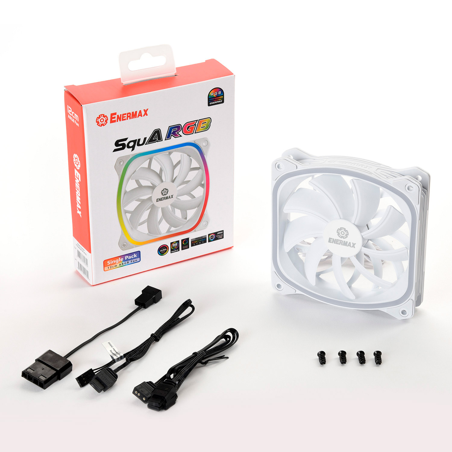 Вентилятор ENERMAX SquA RGB White (UCSQARGB12P-W-SG)