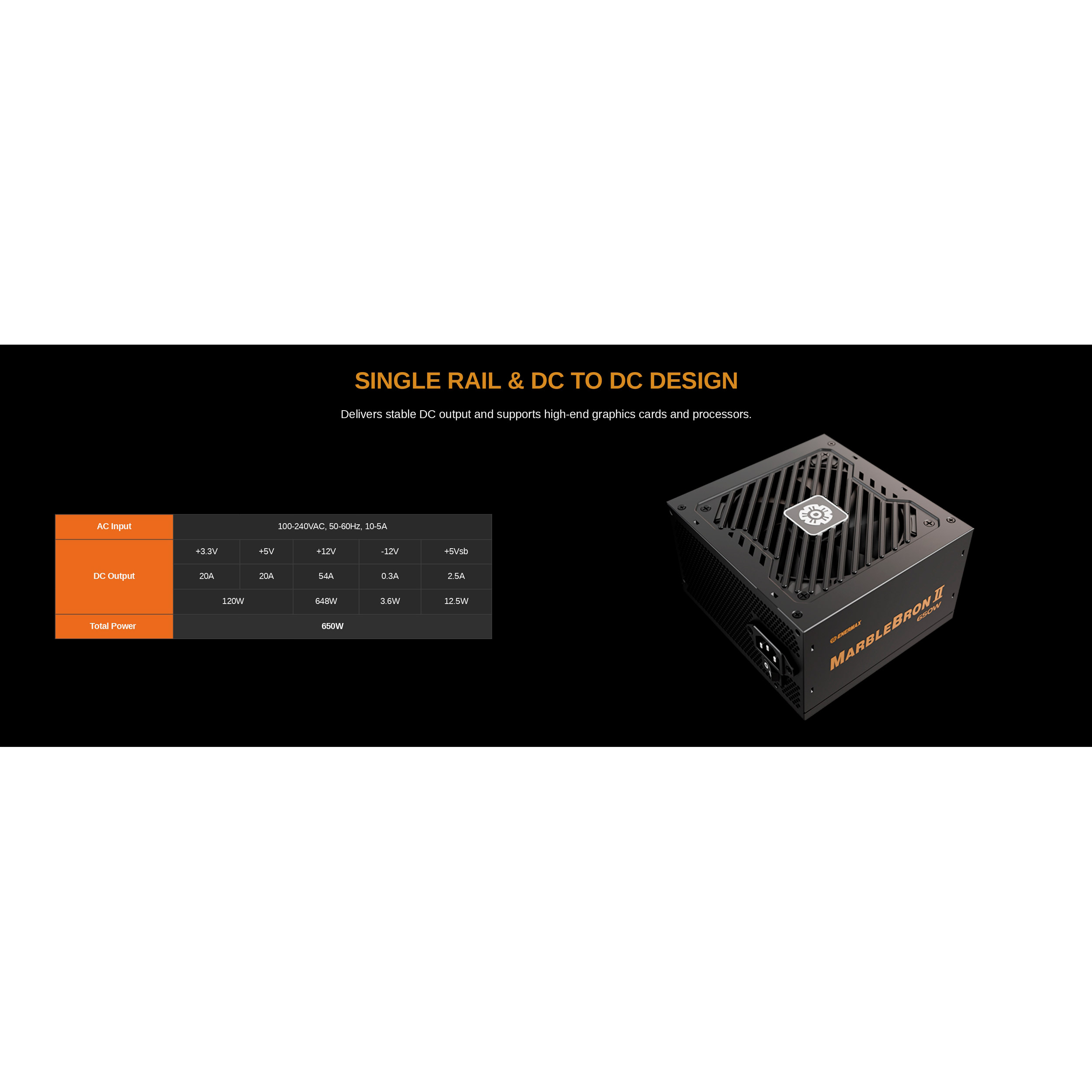 Блок живлення 650W ENERMAX MarbleBorn II (EMB650AWT-MAC)
