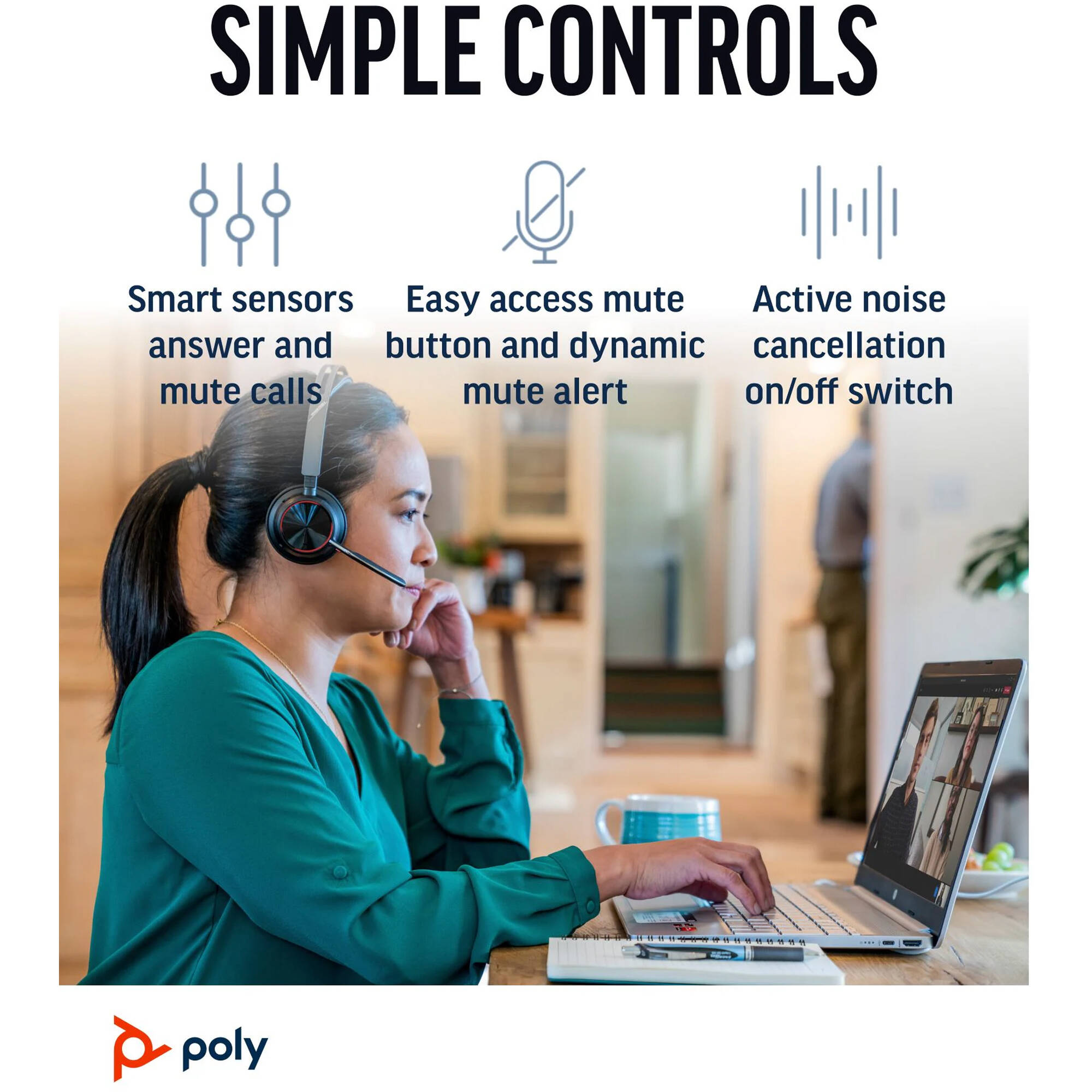 Гарнітура бездротова POLY Voyager Focus 2 MS Teams USB-C/A + Charge Stand (9T9J6AA)