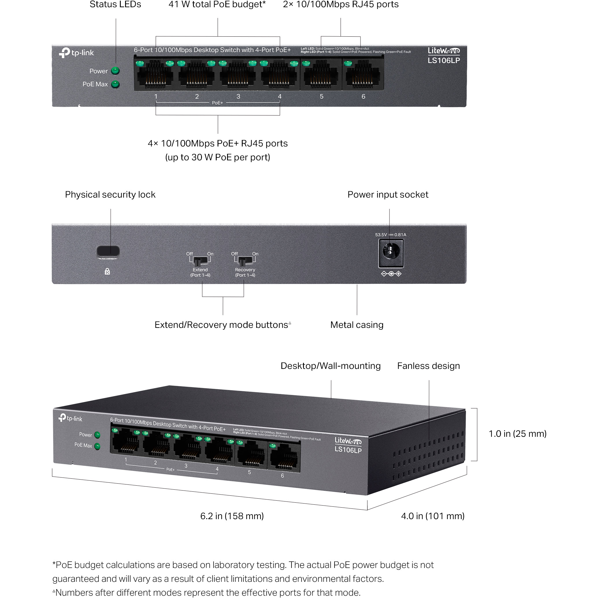 Коммутатор TP-LINK LiteWave LS106LP