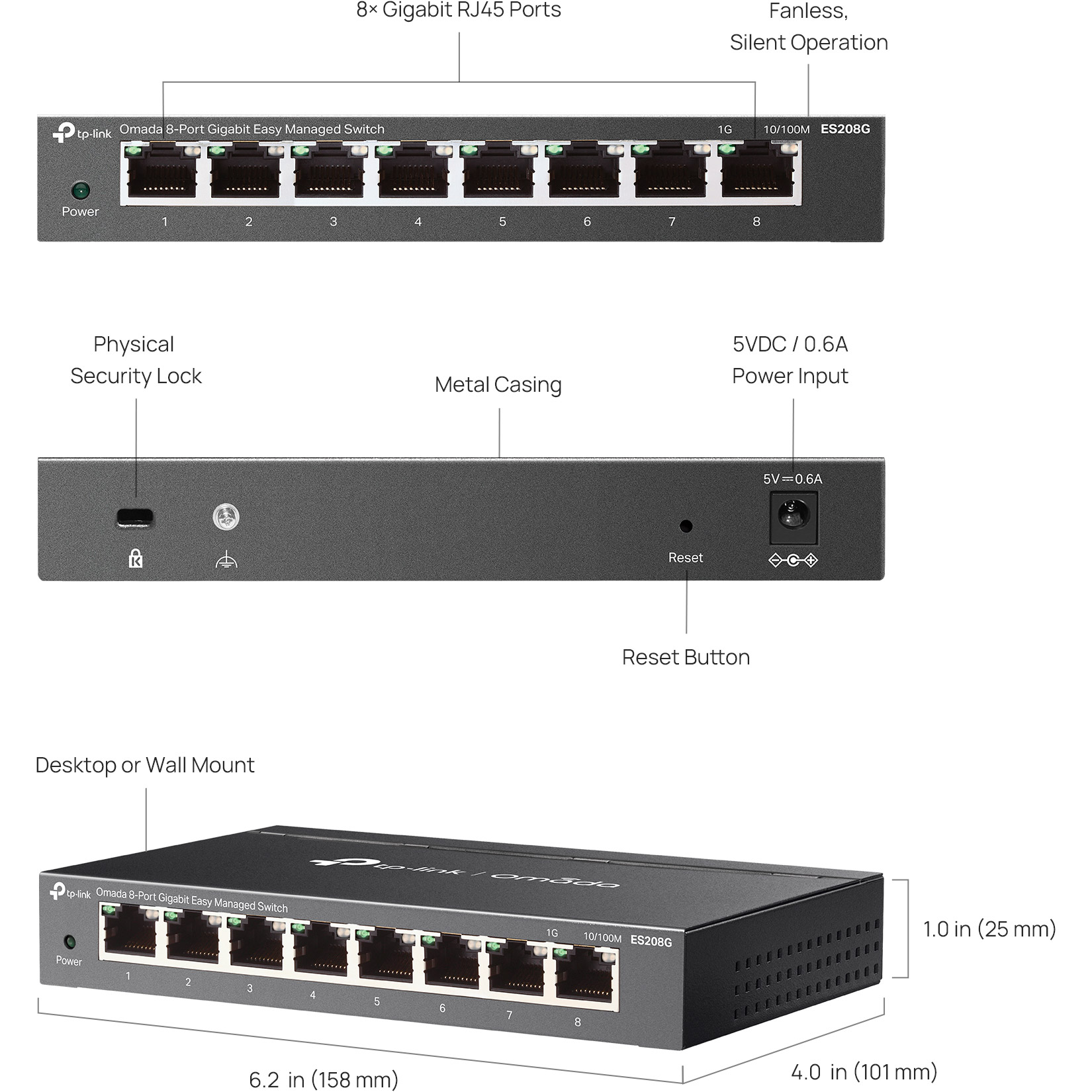 Комутатор TP-LINK Omada ES208G