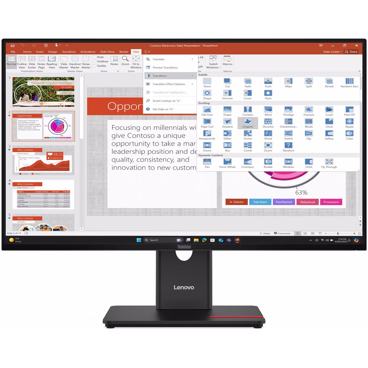 Монитор 27" LENOVO ThinkVision T27-40 (64A5MAT6UA)