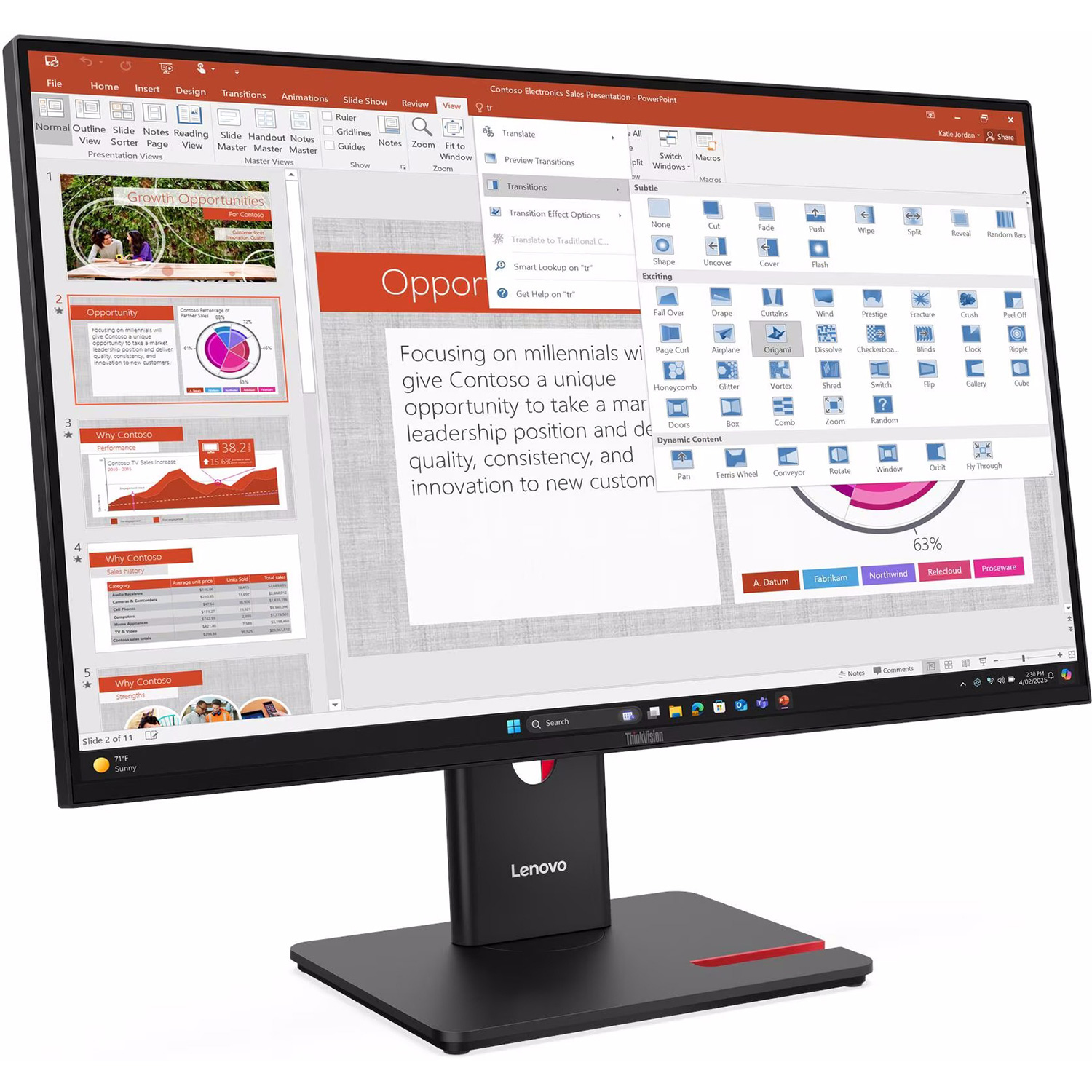 Монитор 27" LENOVO ThinkVision T27-40 (64A5MAT6UA)
