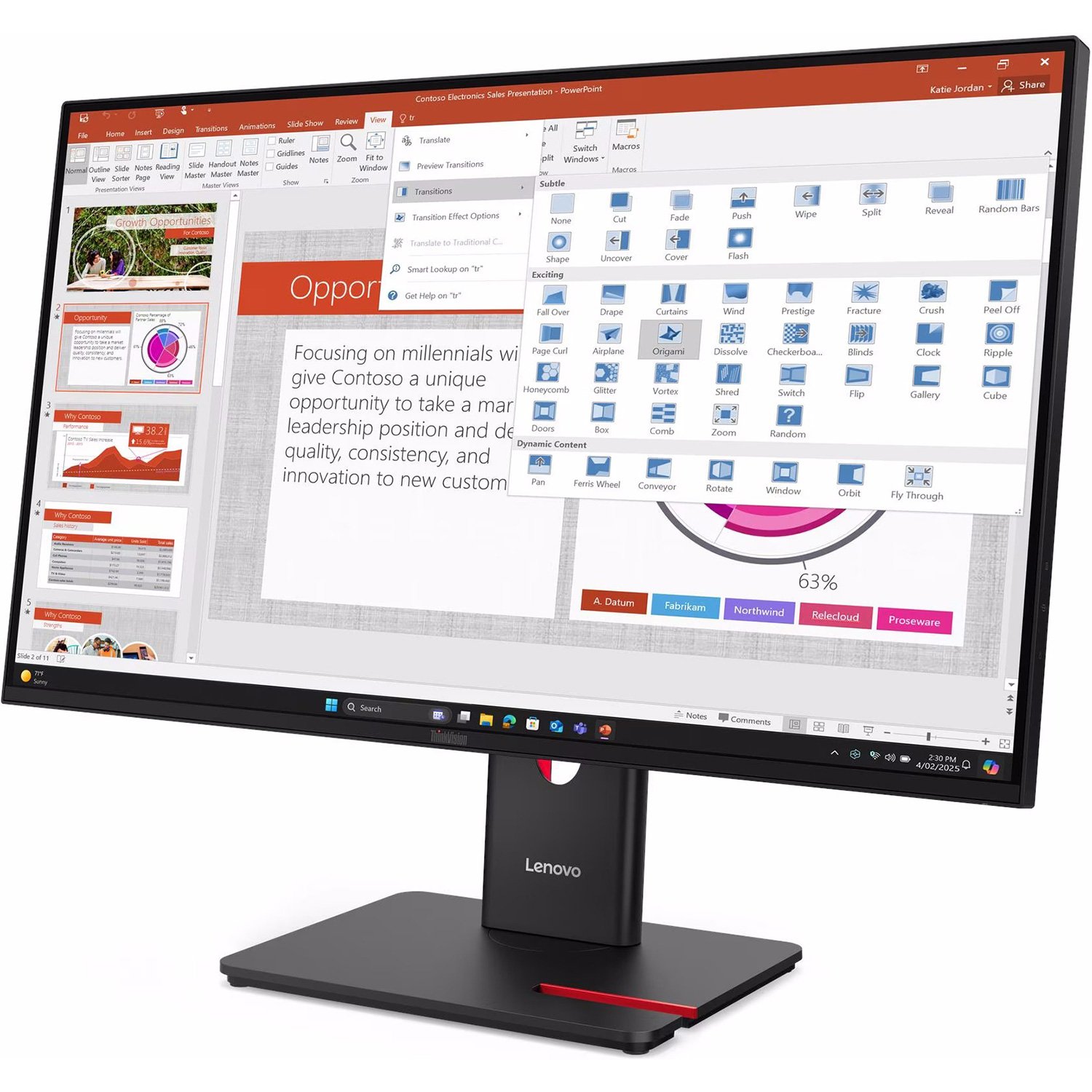 Монитор 27" LENOVO ThinkVision T27-40 (64A5MAT6UA)