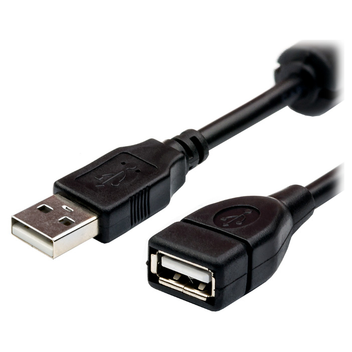Кабель-удлинитель ATCOM USB2.0 AM/AF Black 1.5м (17206)