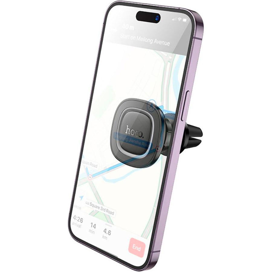 Автотримач для смартфона HOCO H72 Crown Magnetic Car Holder Air Outlet Black Metal Gray