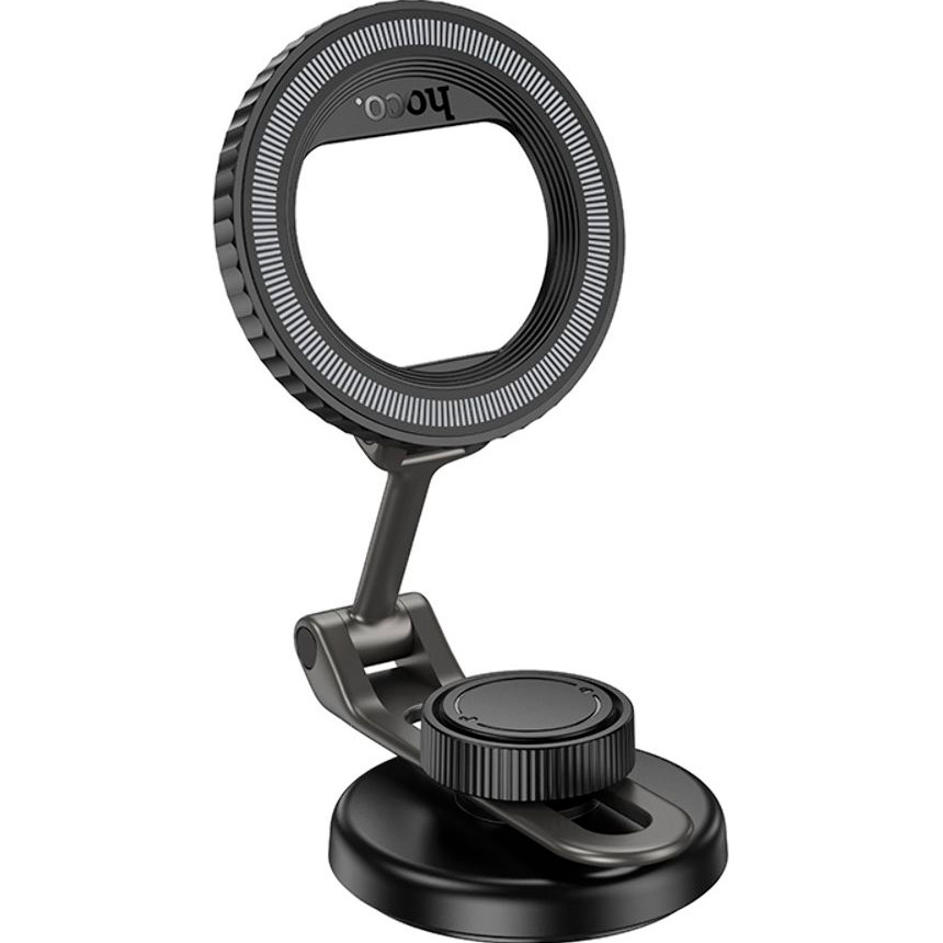 Автотримач для смартфона HOCO H77 View Folding Magnetic Rng Car Holder Center Console Black Metal Gray