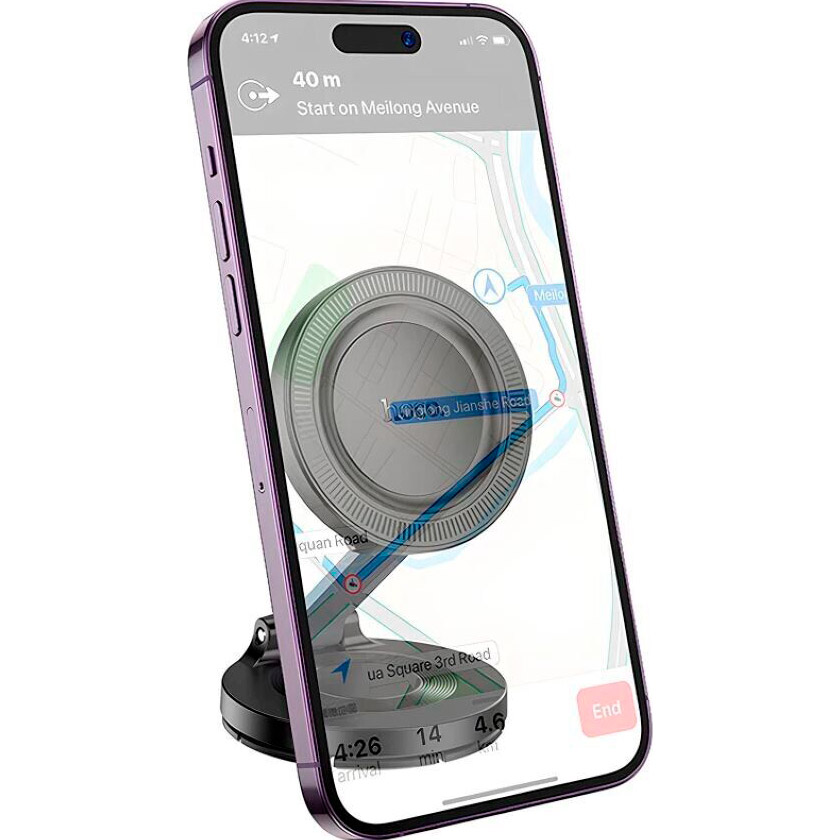 Автотримач для смартфона HOCO H61 Show Folding Ring Magnetic Car Holder Dashboard Black Metal Gray