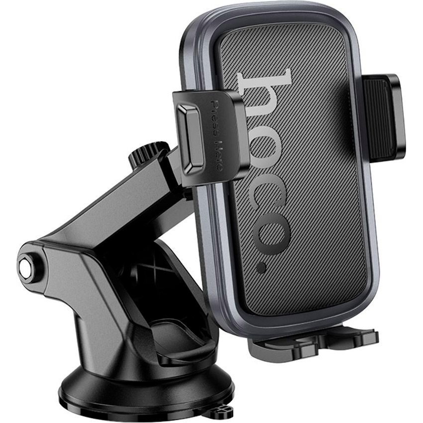 Автотримач для смартфона HOCO H79 Vista Push-Type Car Holder Ccenter console Black Metal Gray