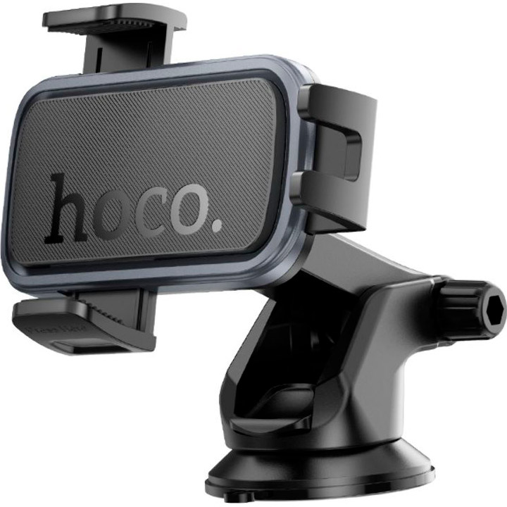 Автотримач для смартфона HOCO H79 Vista Push-Type Car Holder Ccenter console Black Metal Gray