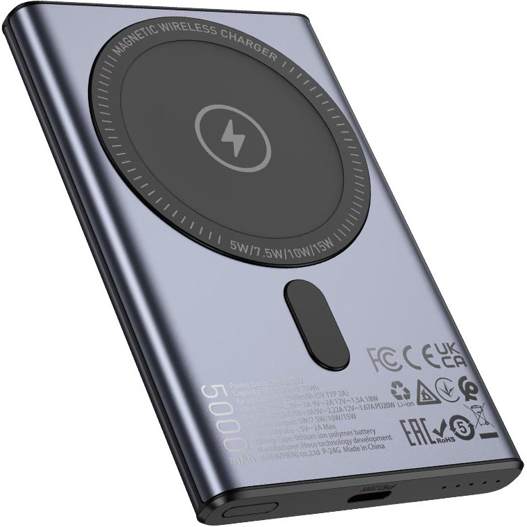 Повербанк MagSafe HOCO Q32 Bird 20W 5000mAh Metal Gray