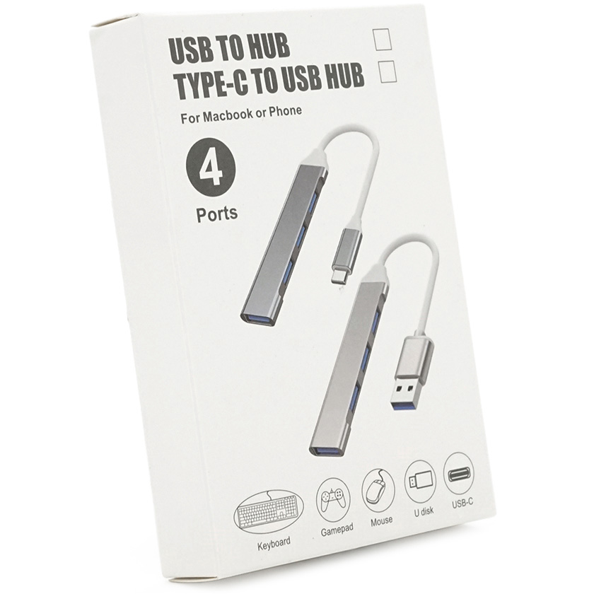 USB-хаб VOLTRONIC YT-TC3H4-B 10cm Black